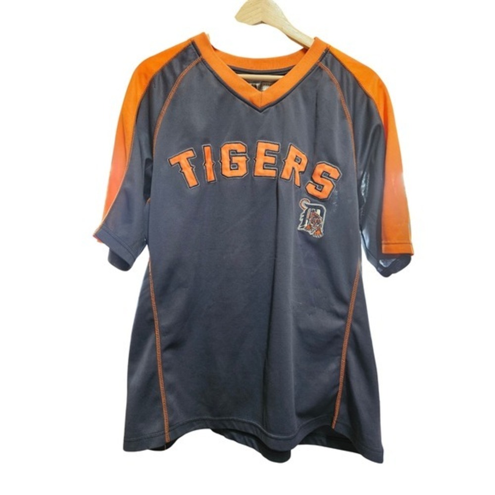 Detroit‎ Tigers MLB Gray Orange Raglan T-Shirt True Fan Licensed Baseball